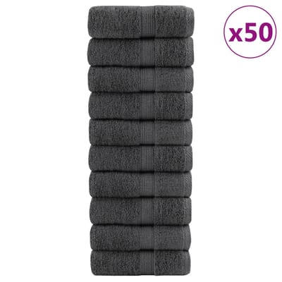 vidaXL - Premium - washandjes - SOLUND - 50 - stuks - antraciet - 30x30cm - 600 - g/m²