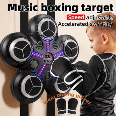 Interactieve Muziek Boksmachine met 5 Toetsen & Score-Timer – LED Licht, Trainingsdoel & Muziekspel voor Kinderen & Volwassenen