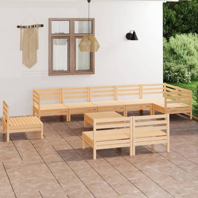 vidaXL - 10-delige - Loungeset - massief - grenenhout