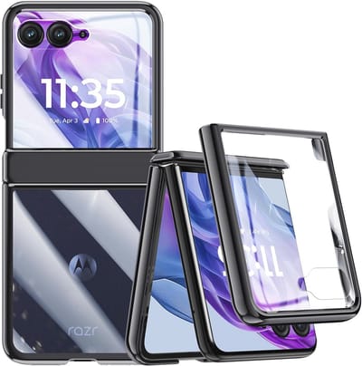 Transparante hoes voor Razr 50 Ultra met displaybescherming en scharnierbescherming - Stootvaste case