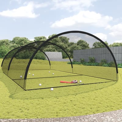 vidaXL - Slagkooi - honkbal - 900x400x250 - cm - polyester - zwart