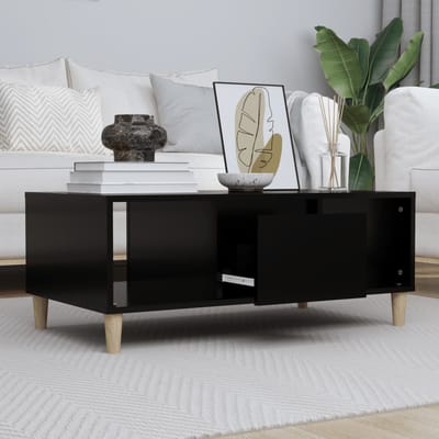 vidaXL - Salontafel - 90x50x36,5 - cm - bewerkt - hout - zwart