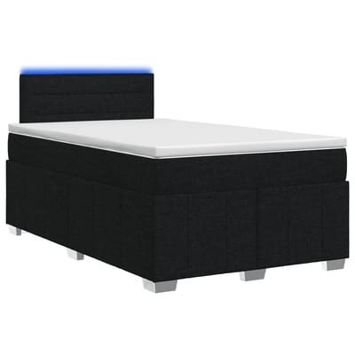 vidaXL - Boxspringbed - met - matras - met - hoofdeinde - Zwart - 120 - x - 190 - cm - Stof