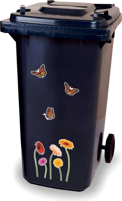Stickervel - Margrieten en Vlinders - raamsticker - kliko sticker - container sticker - afvalbak stickers - vuilnisbak - CoverArt