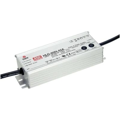 MEAN WELL HLG-60H-24B LED-driver, LED-transformator Constante spanning, Constante stroomsterkte 60 W 2.5 A 14.4 - 24 V/DC Dimbaar, PFC-schakeling,