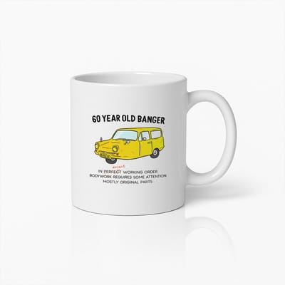 60 Jaar Oude Banger Vintage Auto Mok – Grappig Retro Cadeau voor Klassieke Autoliefhebbers