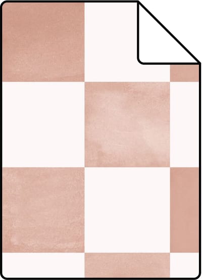 Proefstaal ESTAhome behang geblokt motief bruin en wit - 26.5 x 21 cm - 131289-S
