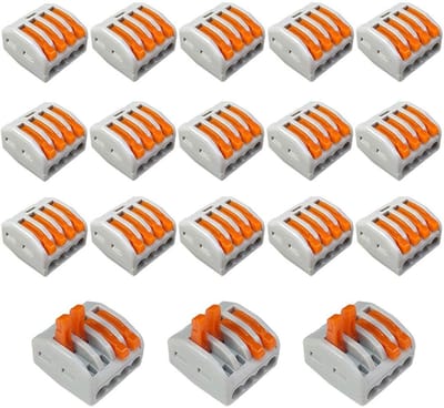 Dailygoody - PCT-214 kabelverbinderset - 4 poorten - Compacte geleiderstekker - Oranje en grijs - Snelkoppeling - Geschikt voor 400 V/32 A