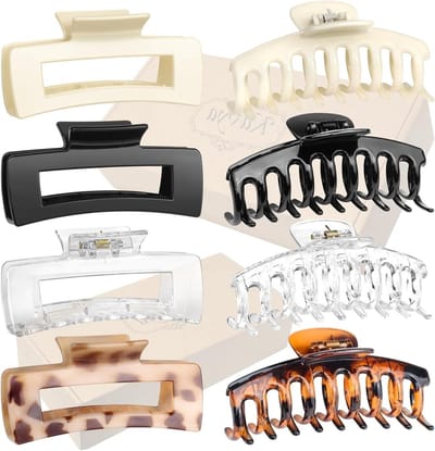 Allecto Plus - Haarklemmen 8 stuks voor dik haar - Antislip - Haarstyling-accessoires - Vrouwen en meisjes - 105 cm