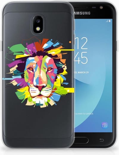 TPU Hoesje voor Samsung Galaxy J3 2017 Telefoonhoesje met Naam Lion Color