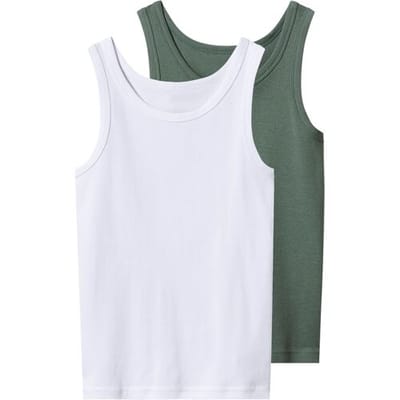 ESMARA Set van 2 kinder hemden (Wit/groen, 158/164)