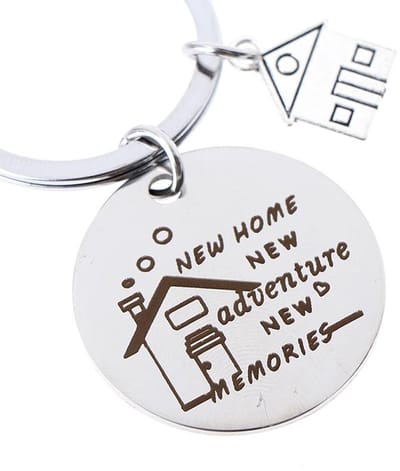 Sleutelhanger huisje - Nieuw huis - Housewarming - Verhuizen - Keychain house - Sleutelaccessoire - Cadeau - Nieuwe woning - 3 cm - RVS - Jonyx