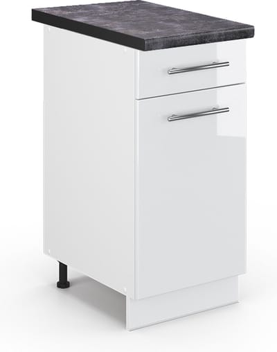 Vicco Fame-Line Keukenonderkast – 40 cm, WB Antraciet Wit Hoogglans