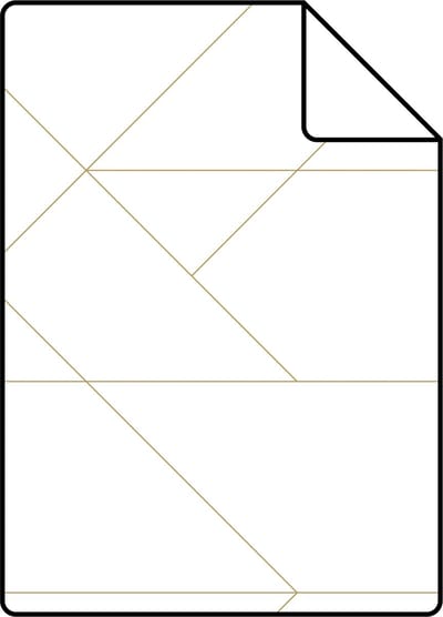 Proefstaal ESTAhome behang grafische lijnen wit en goud - 26.5 x 21 cm - 139143-S