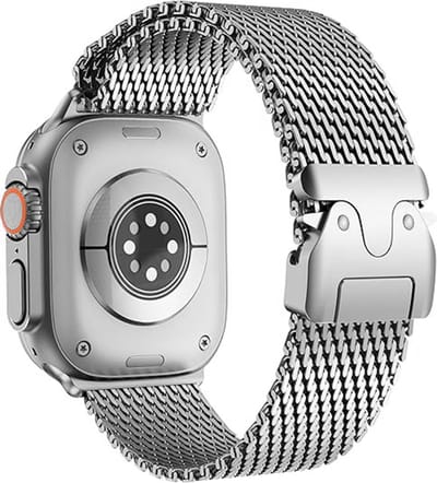 Stravo Zilver Luxury RVS Milanese Bandje – geschikt voor Apple Watch 42mm(Series 11/10) 41mm 40mm 38mm – Verstelbare Mesh Milanees horlogeband met parachutegesp voor Apple Watch SE 1 2 3 / Series 11 10 9 8 7 6 5 4 3 2 1 - Apple Watch Bandje