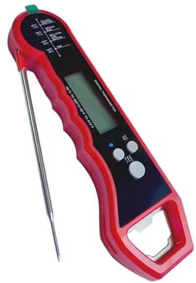 Vleesthermometer BBQ Thermometer - Oventhermometer Keukenthermometer Kookthermometer - Kerntemperatuurmeter Voedselthermometer Kernthermometer - Suikerthermometer Kook Thermometer Vlees Oven Keuken - Barbecue Accessoires - Rode