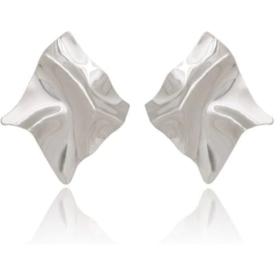 Boucles d'oreilles pendantes en métal brillant, carrées irrégulières, couleur or, style losange, style punk, bijoux de fête pour femmes argenté