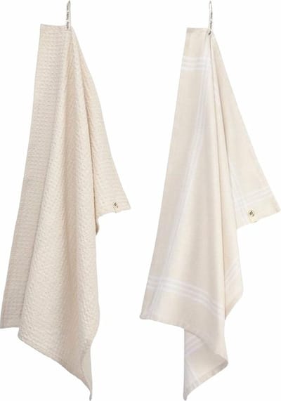 Walra Keuken- & Theedoek set Blocks & Lines - 50 x 70 cm - Kiezel Grijs
