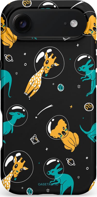 Casetastic hoesje geschikt voor Apple iPhone Air - MagSafe - Dubbellaagse bescherming - Donkere Ruimte Safari - Fashion Case - Zwart Petrol