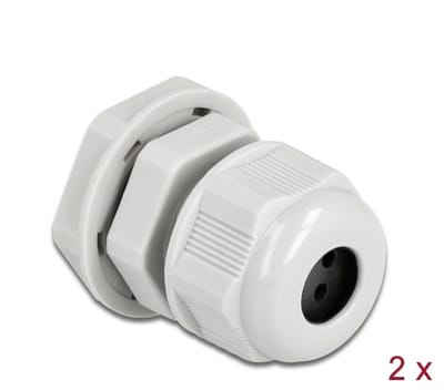 Kabelwartel PG9 voor ronde kabel met vier kabelinvoer grijs 2 stuks