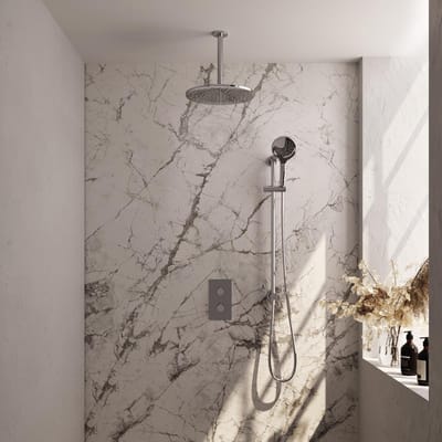 Brauer Chrome Edition Thermostatische Regendoucheset Inbouw - Hoofddouche 30 cm - 3 Weg - Handdouche 3 Standen - Doucheslang - Geintegreerde Glijstang - Chroom