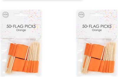100x Cocktail prikker oranje - dubbelzijdig gekleurd - MERK WEFIESTA - party thema party fun