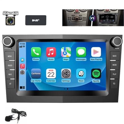ESSGOO 4 + 64 GB CarPlay voor Opel Astra Corsa Zafira - Draadloos Apple Carplay en Android Auto - Android 14 - Radio met navigatie - 7 inch HD touchscreen - WIFI Bluetooth RDS MP5 - 12LED Achteruitrijcamera - DAB+ - Microfoon