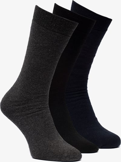 Apollo Thermosokken Heren Polykatoen Zwart/grijs 3 Paar Mt 43-46