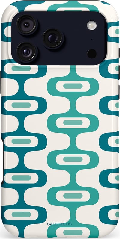 Casetastic hoesje geschikt voor Apple iPhone 17 Pro Max - MagSafe - Dubbellaagse bescherming - Vormen vibe - Fashion Case - Wit Petrol Lichtgrijs Mintgroen