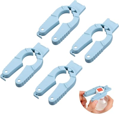 Multifunctionele Flessenopener Set van 4 Stuks, 3-in-1 Plastic Dekselopener voor Senioren met Handzwakte, Ideaal voor Flessen en Blikken