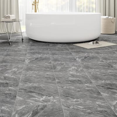 Vloertegels - Vinyl Tegels - Vloer Bekleden - Zelfklevend Waterdicht - 30x30cm - Donkergrijs Marmer