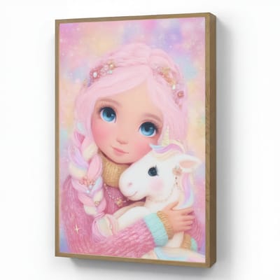 Nachtlampje 60x90 cm - Kinder lamp - Meisje - Eenhoorn - Roze - Tafellamp kinderkamer draadloos - Slaapkamer lampje - Bedlamp kinderen - Kinderlampje - Wandlamp babykamer - Nachtlampjes