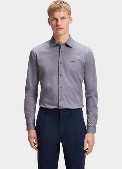 BOSS Orange Casual hemd lange mouw Blauw Mysoft_2_M 10260281 01 50519748/406