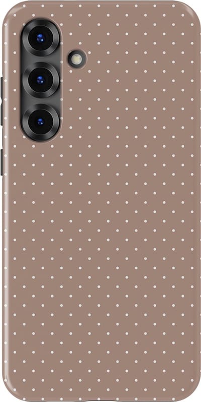 Micro Dots Tough Hoesje Samsung Galaxy S25 Plus | Geschikt Voor Mag | Stippen Motief Backcover Samsung Galaxy S25 Plus Mocha Confetti