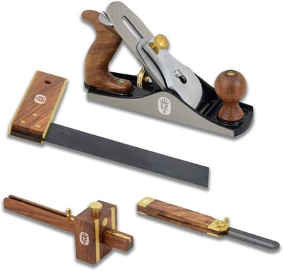 Timmergereedschap Set - Handgereedschap Set - Houtbewerking Klussen - Klassiek Ontwerp - 4 Delig - Bruin