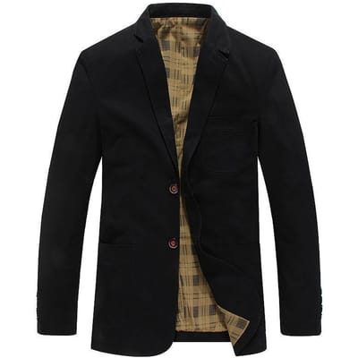 Veste de costume pour homme, printemps et automne, col en coton, veste décontractée pour homme, manteau fin 4XL black