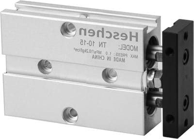 Pneumatische Cilinder - Dubbelwerkend Systeem - Automatische Machines - Dubbele Zuigerstang - 10mm Boring 15mm Slag - Zilverkleurig