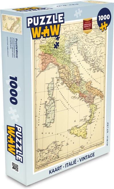 Puzzel Kaart - Italië - Vintage - Legpuzzel - Puzzel 1000 stukjes volwassenen