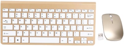 Dailygoods - Draadloos Toetsenbord Muis Combo - Ergonomisch Ontwerp - Luxe Goud - Mute-toetsenbord - Geschikt voor Desktop en Laptop - 78 Toetsen
