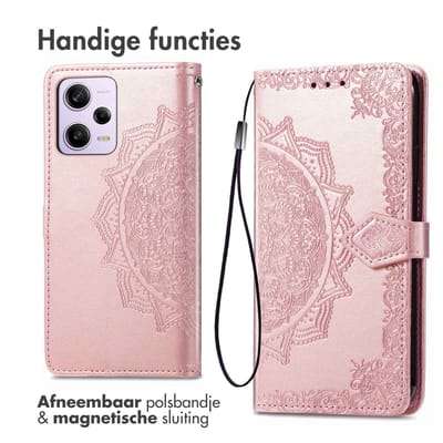 imoshion Mandala Bookcase voor de Xiaomi Redmi Note 12 Pro (5G) - Rosé Goud
