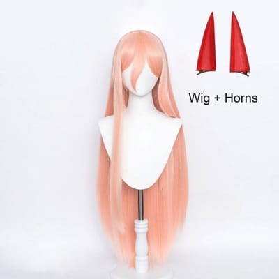 Anime Maakima Poower Cosplay Pruik Lang Oranje Roze Hittebestendig Synthetisch Haar Feest Rolspel Pruiken beige