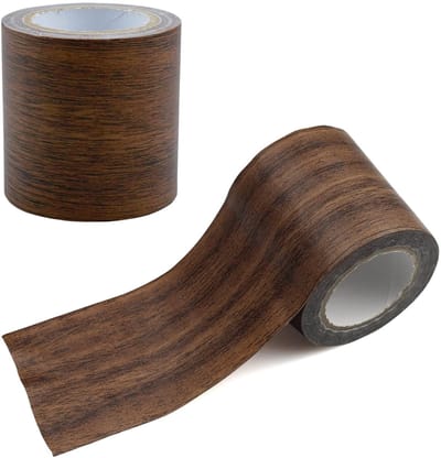Plakband, bruin, realistisch plakband, houtlook, meubelplakband, zelfklevende plakfolie, houtlook voor vloeren, muren, deurkozijnen, 5,7 cm x 4,57 m (donkerbruin)