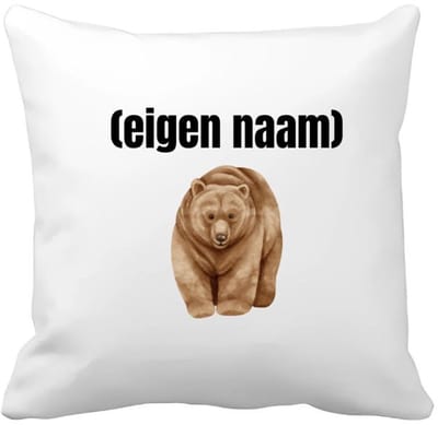 Akyol - grote beer met eigen naam Kussen hoes - Beer - beren liefhebbers - iemand die houdt van beren - verjaardag - cadeau - kado - 40 bij 40 cm