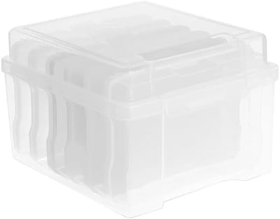 Dailygoods- Foto-opbergdoos Transparant - Opbergdoos met vakjes - Kunststof - Voor 600 foto's - 10x15 cm - Ideaal voor ordenen