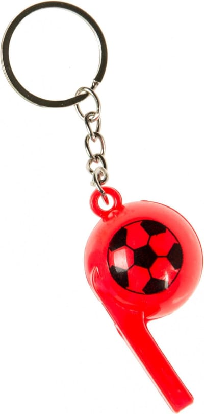Lg-imports Sleutelhanger Voetbalfluitje 6 Cm Rood