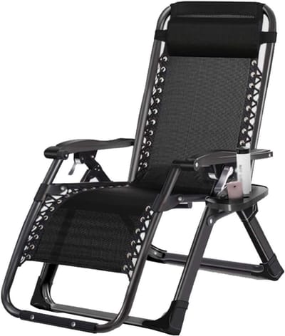 Opvouwbare ligstoel - Buitenfauteuil - Terras en tuin - Inclusief bekerhouder