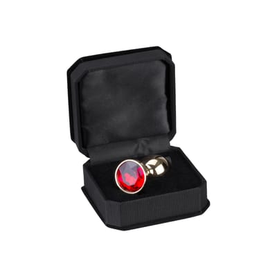 Rimba - Gouden Buttplug Klein Met Rood Kristal