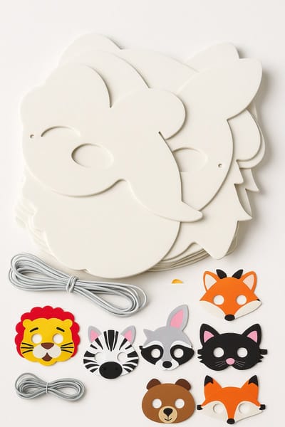 Dieren masker beschilderbaar | Maak je eigen masker | 10 stuks | Maskers schilderen | Knutselen | Hobby | Crafts