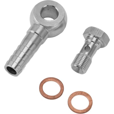 Adaptateur de Boulon Banjo de Frein M10x1.0 vers 1/4 po pour Durite de Frein Avec Rondelles pour Connexions de Tuyauterie gray