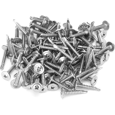 500pcs Vis Autotaraudeuses Acier Inoxydable 410 M4.2x25mm Vis Rainures Croisées Filetage Profond